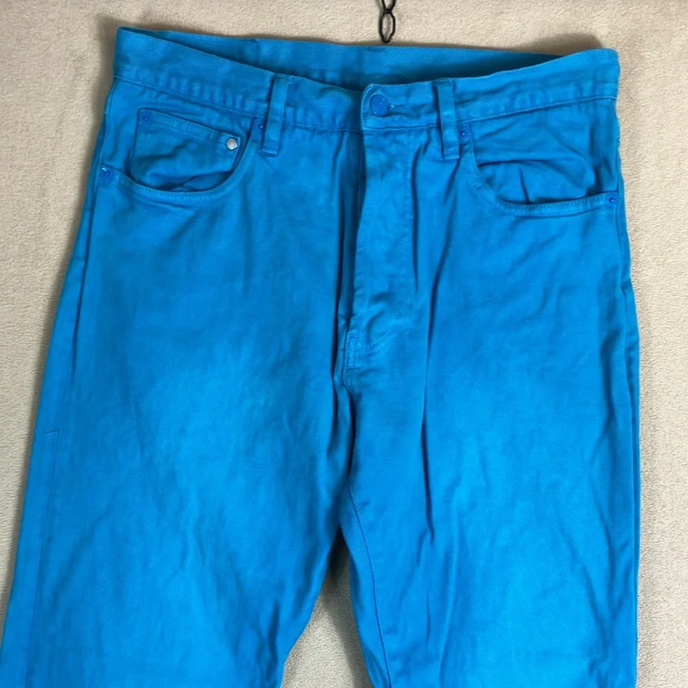 Levi’s Andy Warhol 80’s VTG‎ Denim Button Front Turquoise 501 Jeans Men 34 X 34